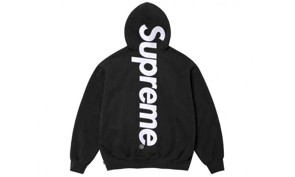 Supreme Satin Applique Hooded Sweatshirt (FW24) Black