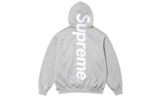 Supreme Satin Applique Hooded Sweatshirt (FW24) Heather Grey